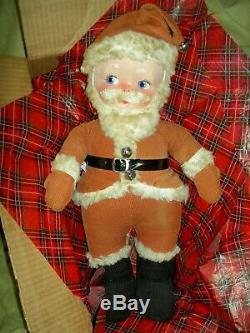 1943 vintage, labeled GUND, musical baby face, boxed Santa Claus doll toy figure