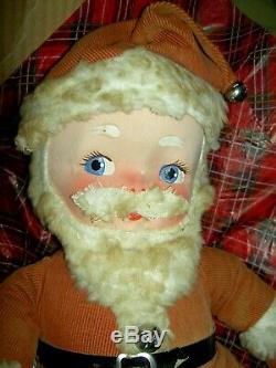 1943 vintage, labeled GUND, musical baby face, boxed Santa Claus doll toy figure