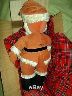 1943 vintage, labeled GUND, musical baby face, boxed Santa Claus doll toy figure