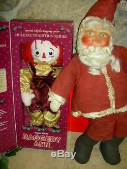 1943 vintage, labeled GUND, musical baby face, boxed Santa Claus doll toy figure