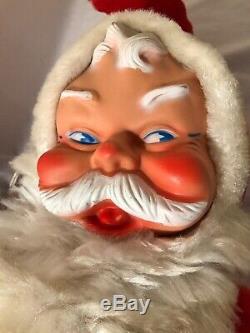 1950's Santa Claus Large 38 Plush Rubber Face Christmas Doll Display Vintage