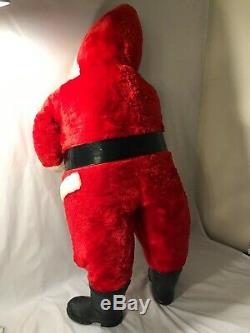 1950's Santa Claus Large 38 Plush Rubber Face Christmas Doll Display Vintage