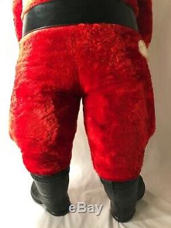 1950's Santa Claus Large 38 Plush Rubber Face Christmas Doll Display Vintage