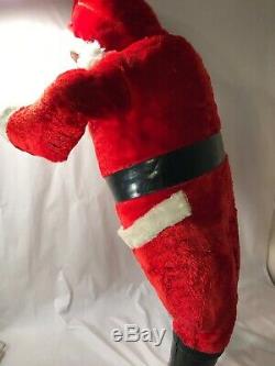 1950's Santa Claus Large 38 Plush Rubber Face Christmas Doll Display Vintage