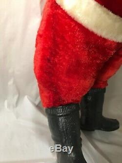 1950's Santa Claus Large 38 Plush Rubber Face Christmas Doll Display Vintage