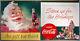 1950s Coca-cola Christmas Store Display Poster 37x18 Haddon Sundblom Santa Claus