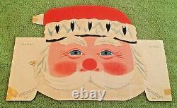 1954 3-Dimensional Santa Claus Paper Figure McLoughlin Brothers 36 Primitive
