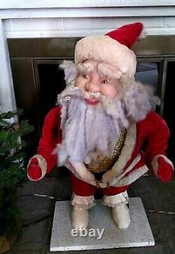 1960s RARE 30 Tall HAROLD GALE XMAS Mechanical Santa Claus Store Display-Works