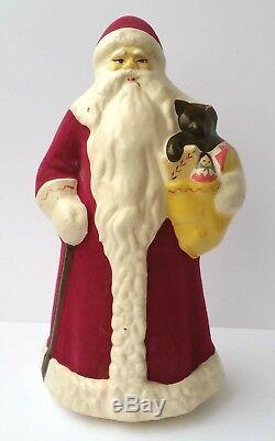 1960s USSR Russian LARGE Size DED MOROZ Santa Claus PRESSED SAWDUST RARE Type