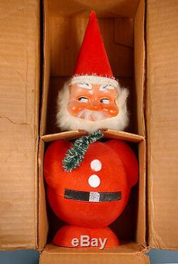 1965 Santa Claus Bobble Head Candy Container with Original Box West Germany