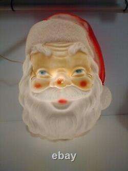 1968 Vintage Empire Blow Mold Santa Face Lighted Christmas 17 Santa head Rare