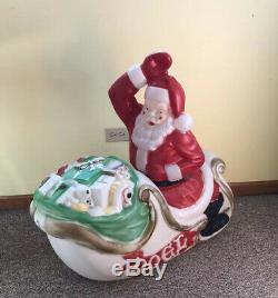 1970 Empire Santa Claus in Sleigh Blow Mold 37x39 & Christmas Tree Mold