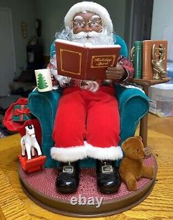 1980s Avon African American Read Me A Story Santa Claus Christmas Figure WORKS