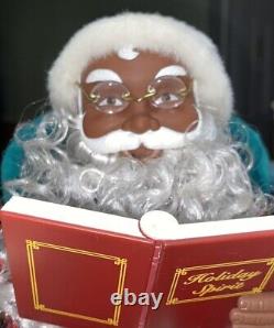 1980s Avon African American Read Me A Story Santa Claus Christmas Figure WORKS