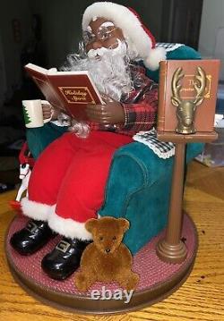 1980s Avon African American Read Me A Story Santa Claus Christmas Figure WORKS