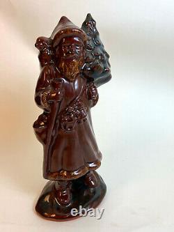 1988 Ned Foltz Redware Glazed & Sponge Decorated Santa Clause Belsnickel Figure