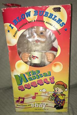 1988 The Musical Bubbly Santa Clause 14 Figure Blows Bubble Plays Music Lights