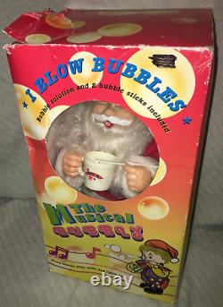 1988 The Musical Bubbly Santa Clause 14 Figure Blows Bubble Plays Music Lights