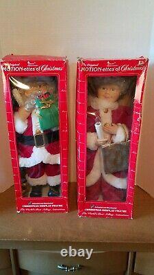1990 Elco Motionette Santa Claus And Mrs. Claus 24 Motorized Figures in Box