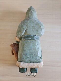 1990 Lancy Smith Folk Art Santa Vander Holland Claus GATC Vtg Old World Carved