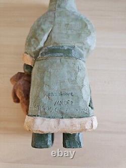 1990 Lancy Smith Folk Art Santa Vander Holland Claus GATC Vtg Old World Carved