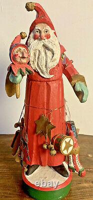 1992 Denise Calla House Of Hatten 19 Santa Claus with Jester, Ice Skates, & Sack
