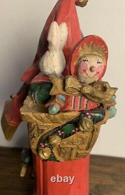 1992 Denise Calla House Of Hatten 19 Santa Claus with Jester, Ice Skates, & Sack