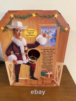 1999 Mattel Disney Toy Story Holiday Hero Woody Doll Figure NIB Santa