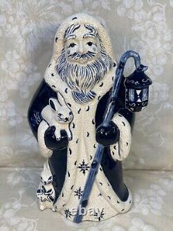 2 Delft Style Santa Figures Marked Limited Edition Spxo USA & R M Stank