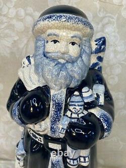 2 Delft Style Santa Figures Marked Limited Edition Spxo USA & R M Stank