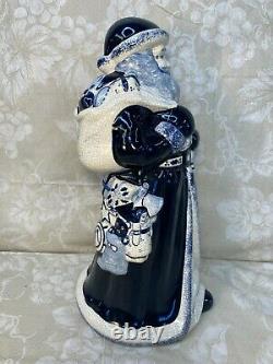 2 Delft Style Santa Figures Marked Limited Edition Spxo USA & R M Stank