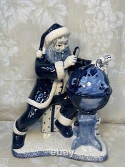 2 Delft Style Santa Figures Marked Limited Edition Spxo USA & R M Stank