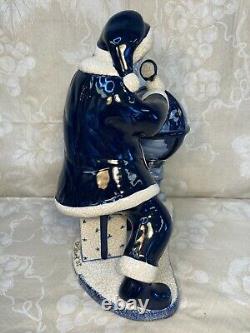 2 Delft Style Santa Figures Marked Limited Edition Spxo USA & R M Stank