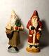 2 Vintage Folk Art Santa Figurines 1 Vaillancourt #1266/1991 Sutton Mass. Usa
