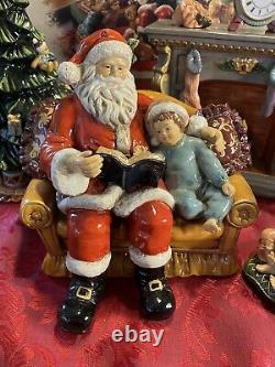 2002 CHRISTMAS SANTA SCENE Porcelain Figures Grandeur Noel Holiday Mantle Gift