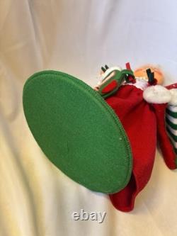 2003 Annalee 12 Santa & Mrs. Claus Figures Set Santa Wreath Lights Up