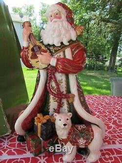 2004 Fitz And Floyd Christmas Tidings Centerpiece Santa Claus Figure Retired