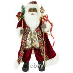 24 African American Santa Claus with Gift Bag Christmas