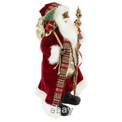 24 African American Santa Claus with Gift Bag Christmas