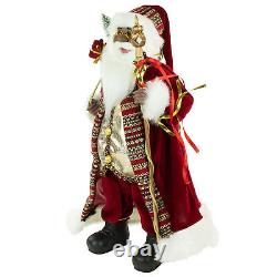 24 African American Santa Claus with Gift Bag Christmas Figure