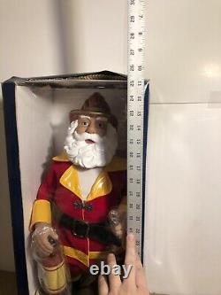 24 Animated Santa Claus Motionette Figure Firefighter Fireman FDNY NEWopen box