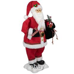 24 Animated Santa Claus with Lighted Candle Musical Christmas Figure