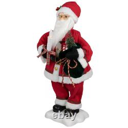 24 Animated Santa Claus with Lighted Candle Musical Christmas Figure