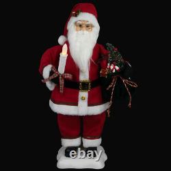 24 Animated Santa Claus with Lighted Candle Musical Christmas Figure