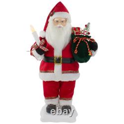 24 Animated Santa Claus with Lighted Candle Musical Christmas Figure