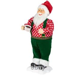 24 Inch Animated Musical Santa Claus Figure Hot Cocoa Christmas Decor NEW