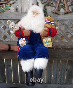 24 Lynn Haney Santa 2002 TEDDY BEAR EXPRESS EDITION OF 325 Signed WOOD SLED