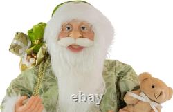 24 St. Patrick'S Irish Standing Santa Claus Christmas Figure with Teddy Bear an