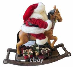 25 LARGE Christmas Wood Rocking Horse with Santa home decor