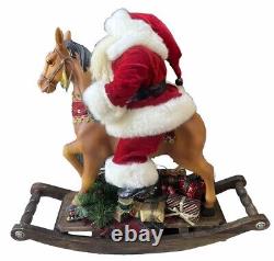 25 LARGE Christmas Wood Rocking Horse with Santa home decor